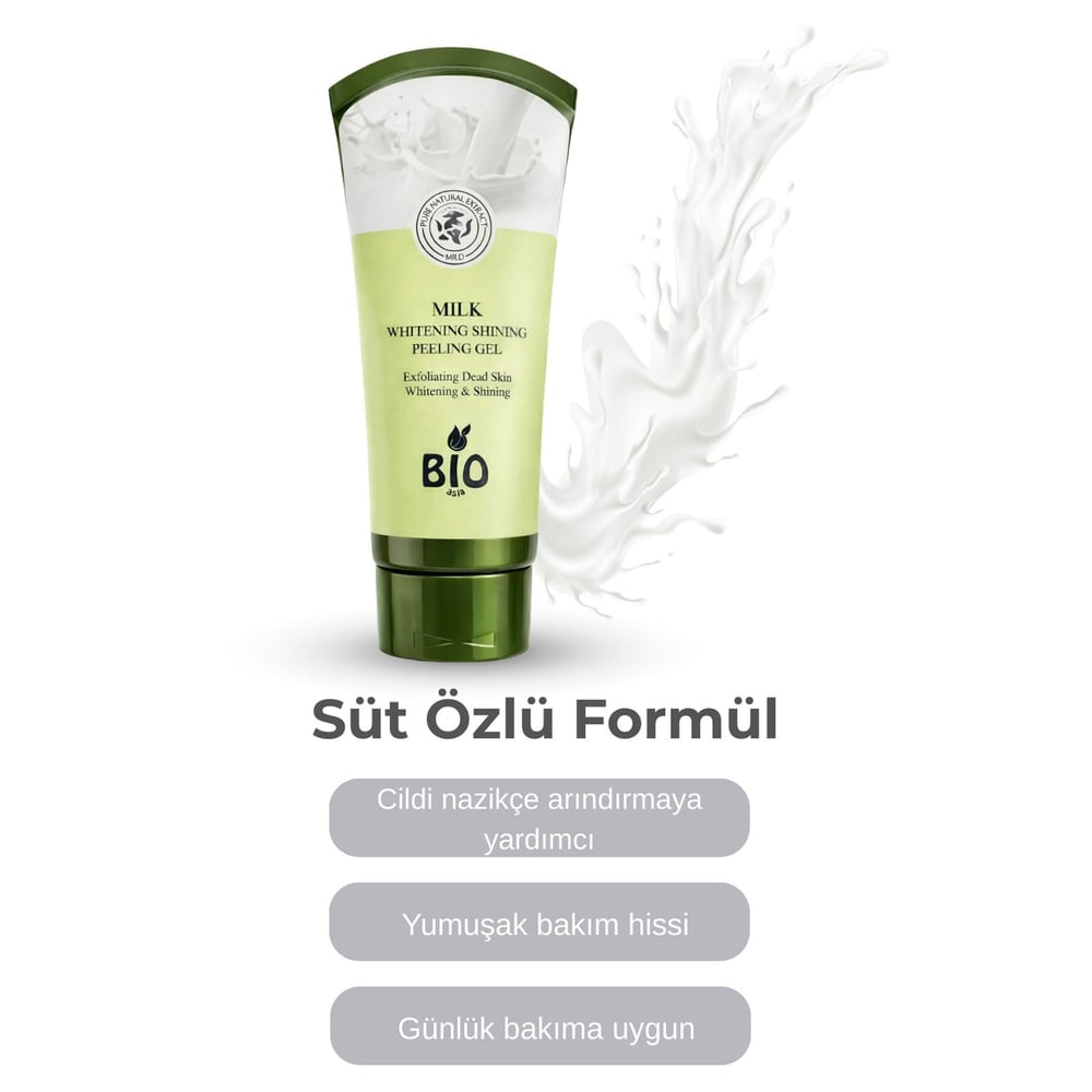 Bio Asia Süt Peeling Jel – Cildi Yumuşatan, Ölü Derileri Nazikçe Arındıran Süt Özlü Formül 150 ml