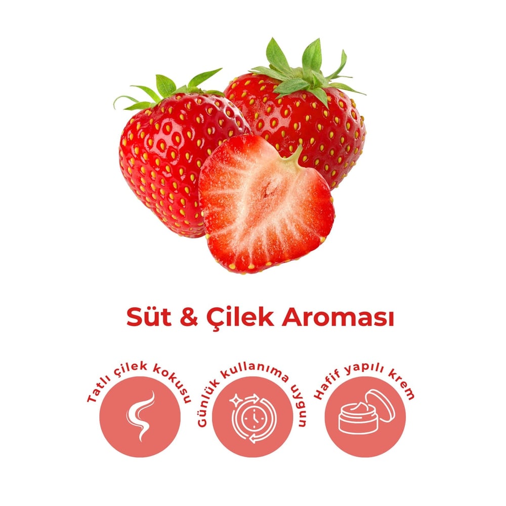 Bio Asia Sütlü Çilek El Kremi – Yumuşatıcı, Mis Kokulu Yoğun Nemlendirme 30 gr