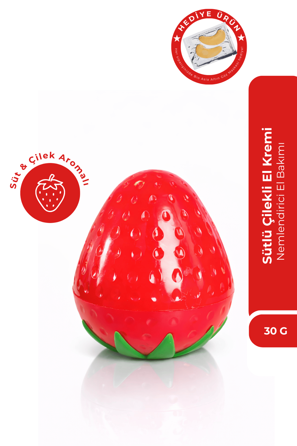 Bio Asia Sütlü Çilek El Kremi – Yumuşatıcı, Mis Kokulu Yoğun Nemlendirme 30 gr