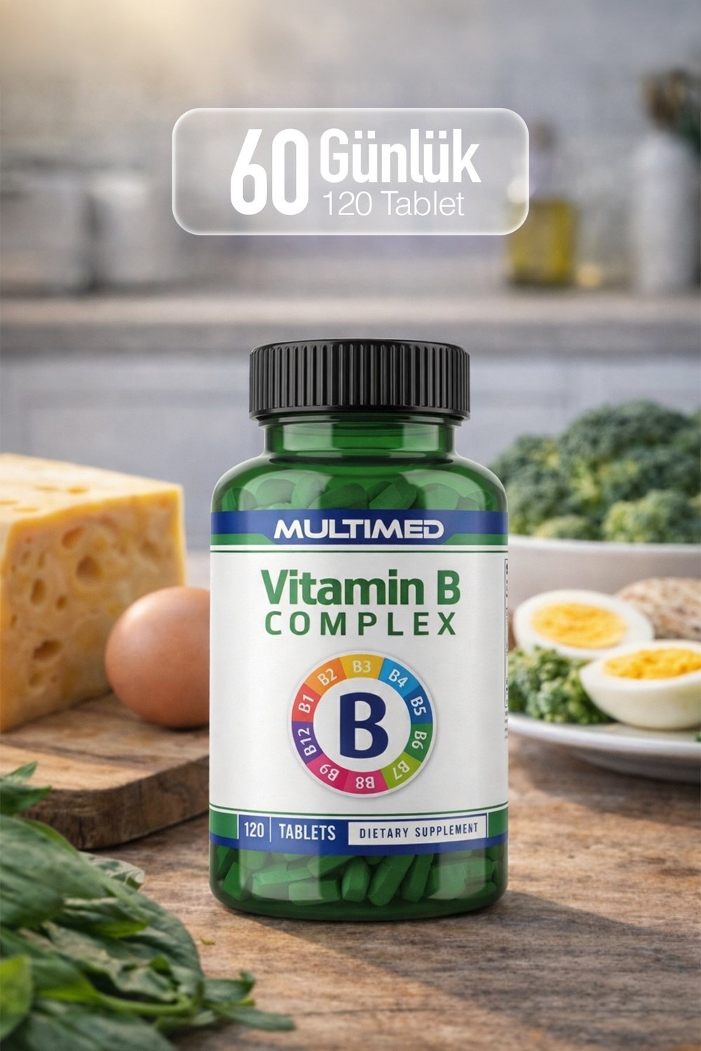 Multimed B Vitamini Kompleksi – Enerji Artırıcı & Sinir Sistemi Destek – 120 Tablet
