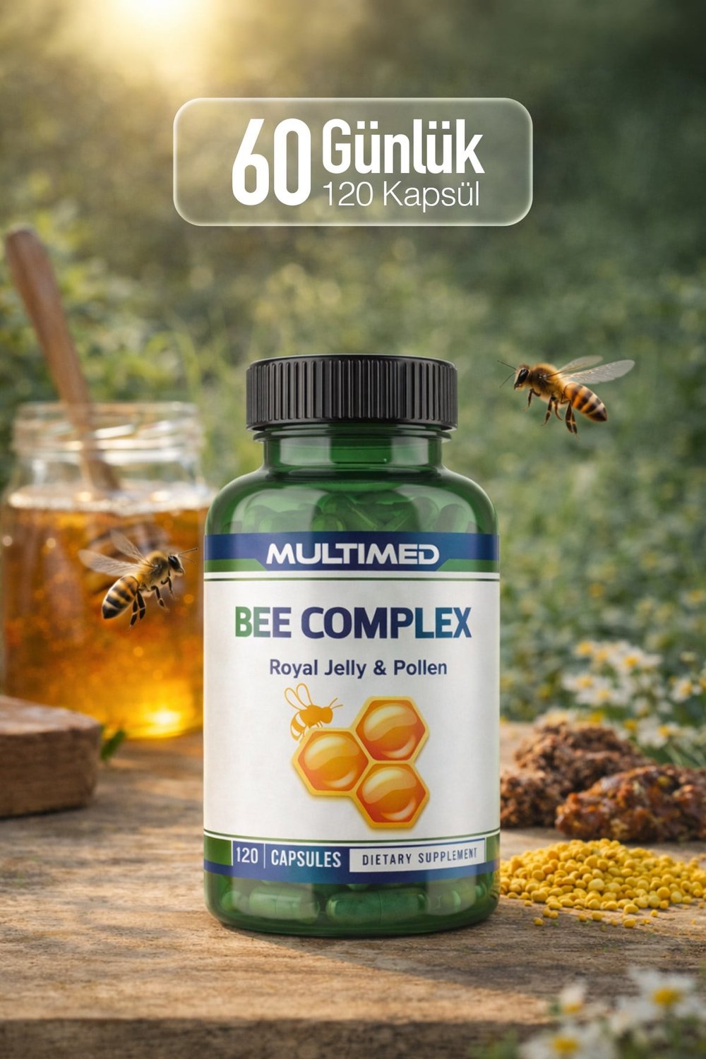 Multimed Bee Complex – Arı Sütü & Polen & Propolis ile Güçlü Bağışıklık Desteği – 120 Kapsül