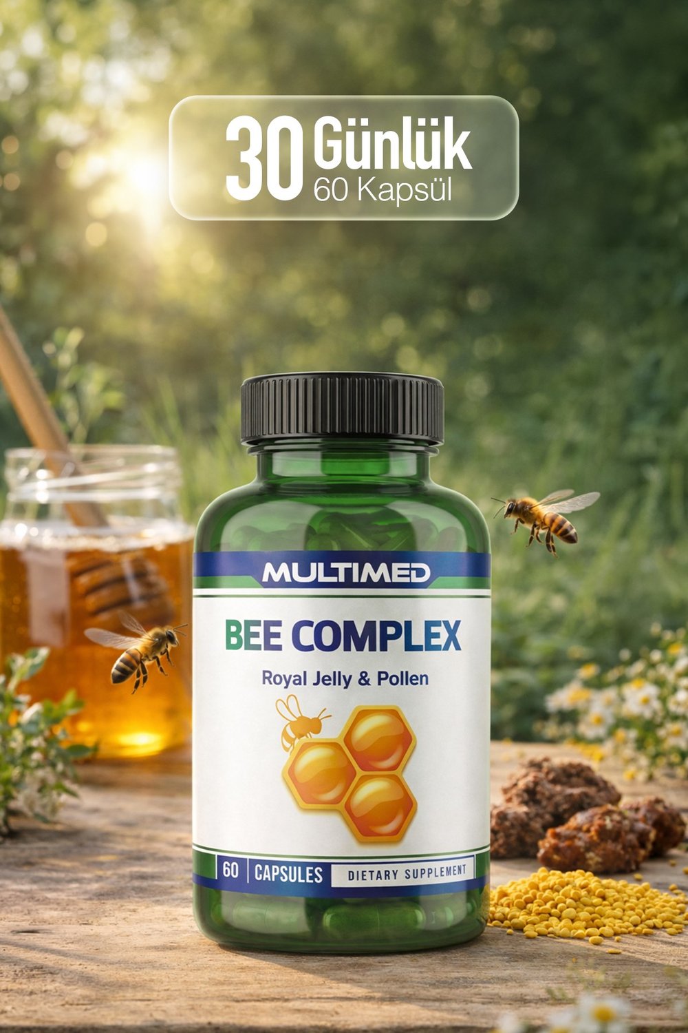 Multimed Bee Complex – Enerji ve Direnç Artırıcı Arı Ürünleri Formülü – 60 Kapsül