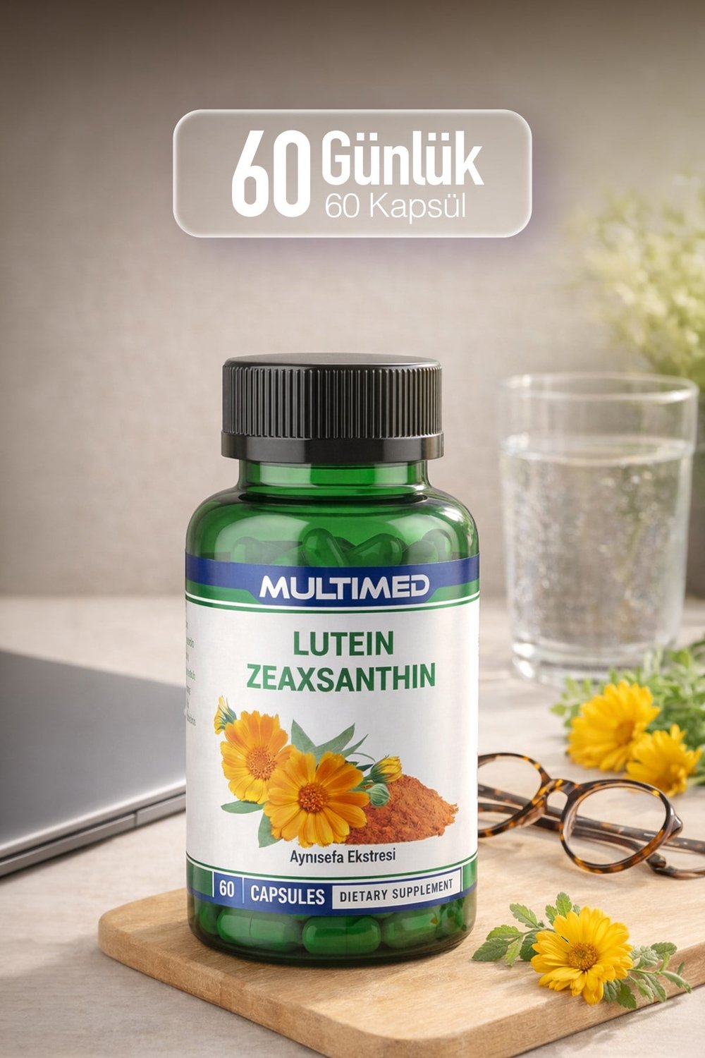 Multimed Lutein Zeaksantin – Sarı Nokta & Mavi Işık Koruyucu Göz Vitamini – 60 Kapsül