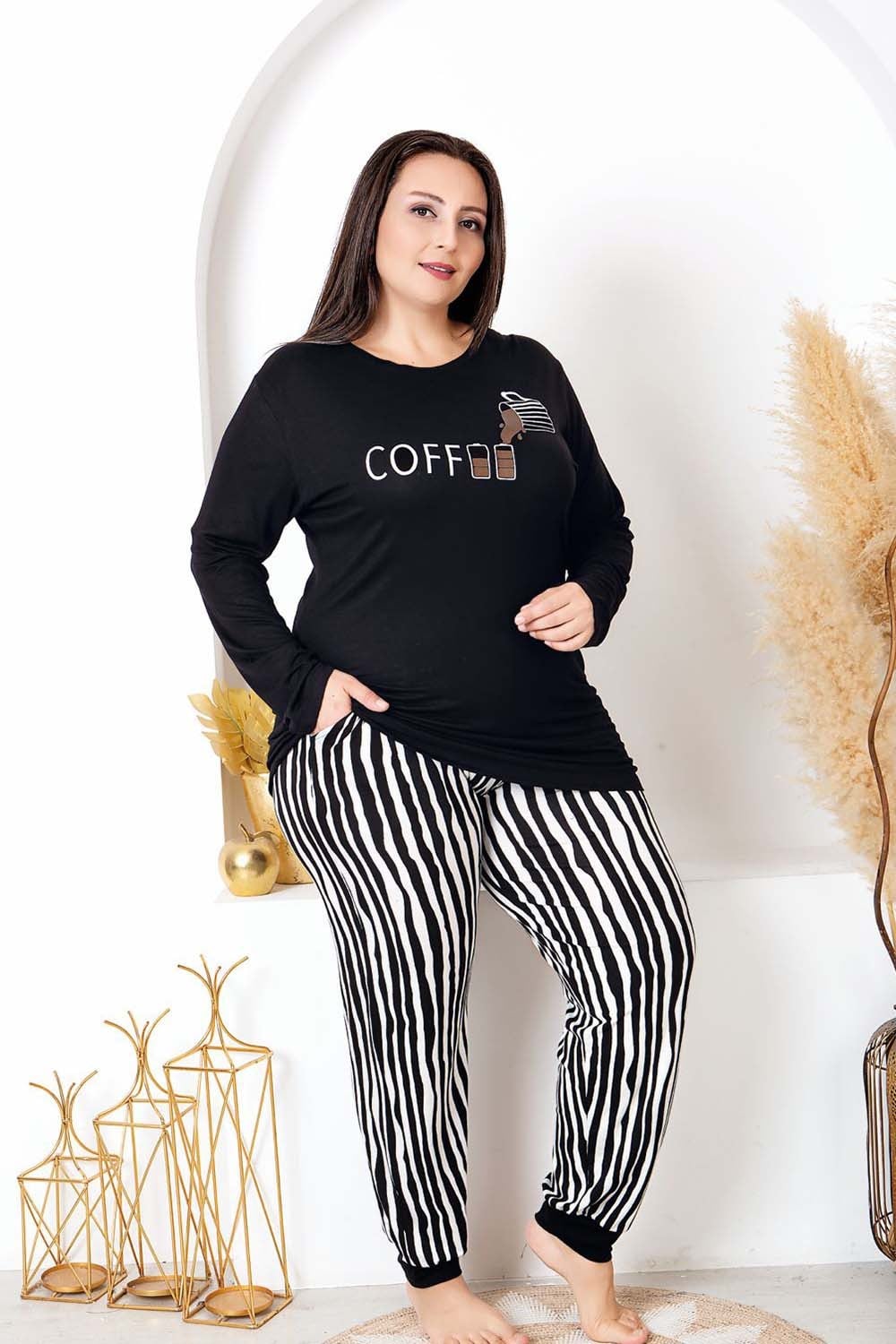 Manşet Paçalı Büyük Beden Pijama Takımı