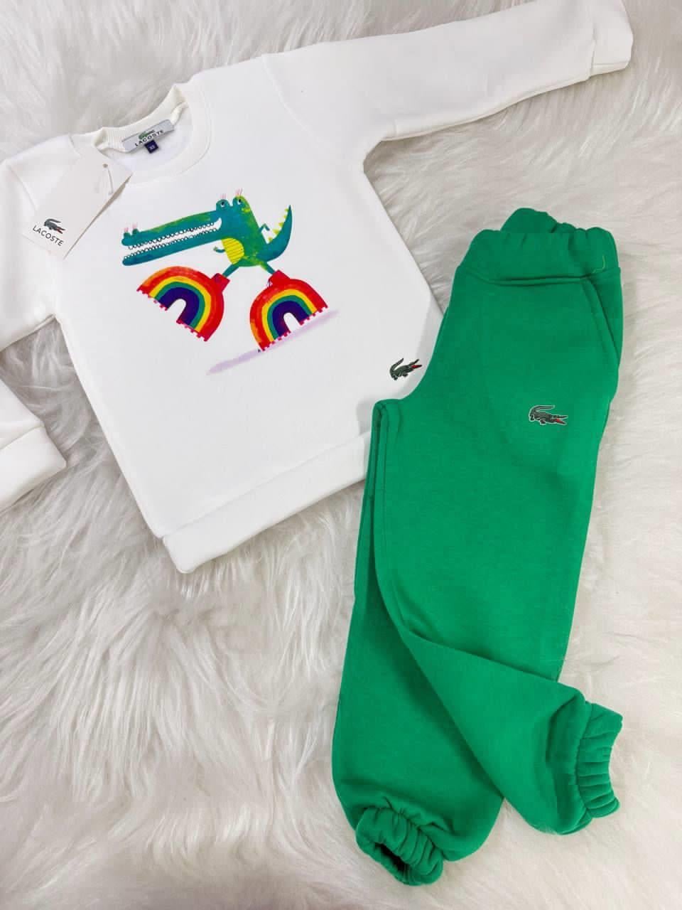 LACOSTE 2'Lİ TAKIM-BEYAZ/YEŞİL