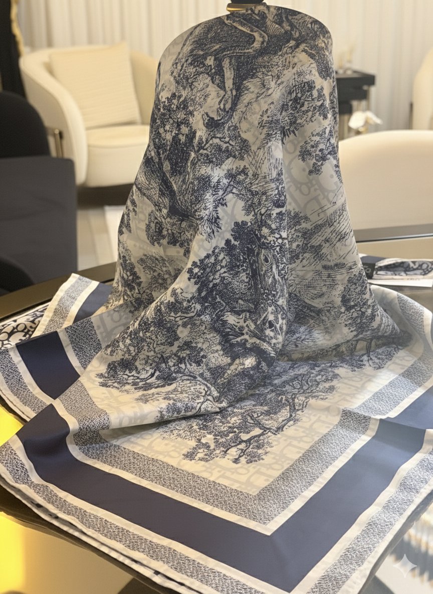 İthal Twill Üst Kalite Çift Taraflı Eşarp Laci