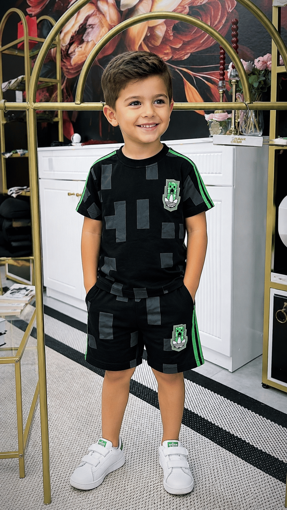 Siyah Yeşil Detaylı Minecraft Takım