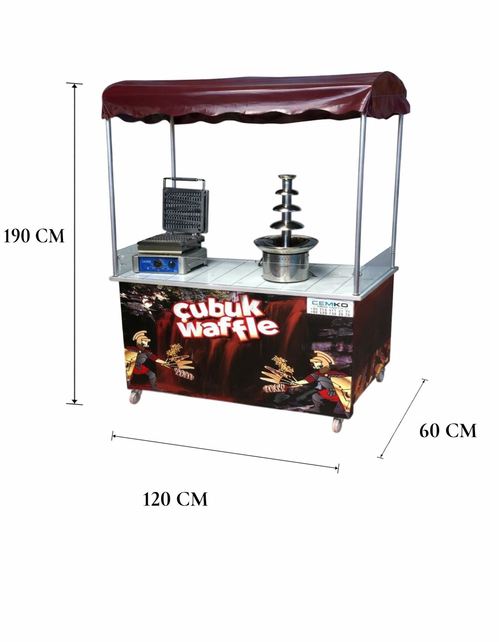 Çubukta Waffle Çikolata Şelalesi Makinası (Model Sinop)