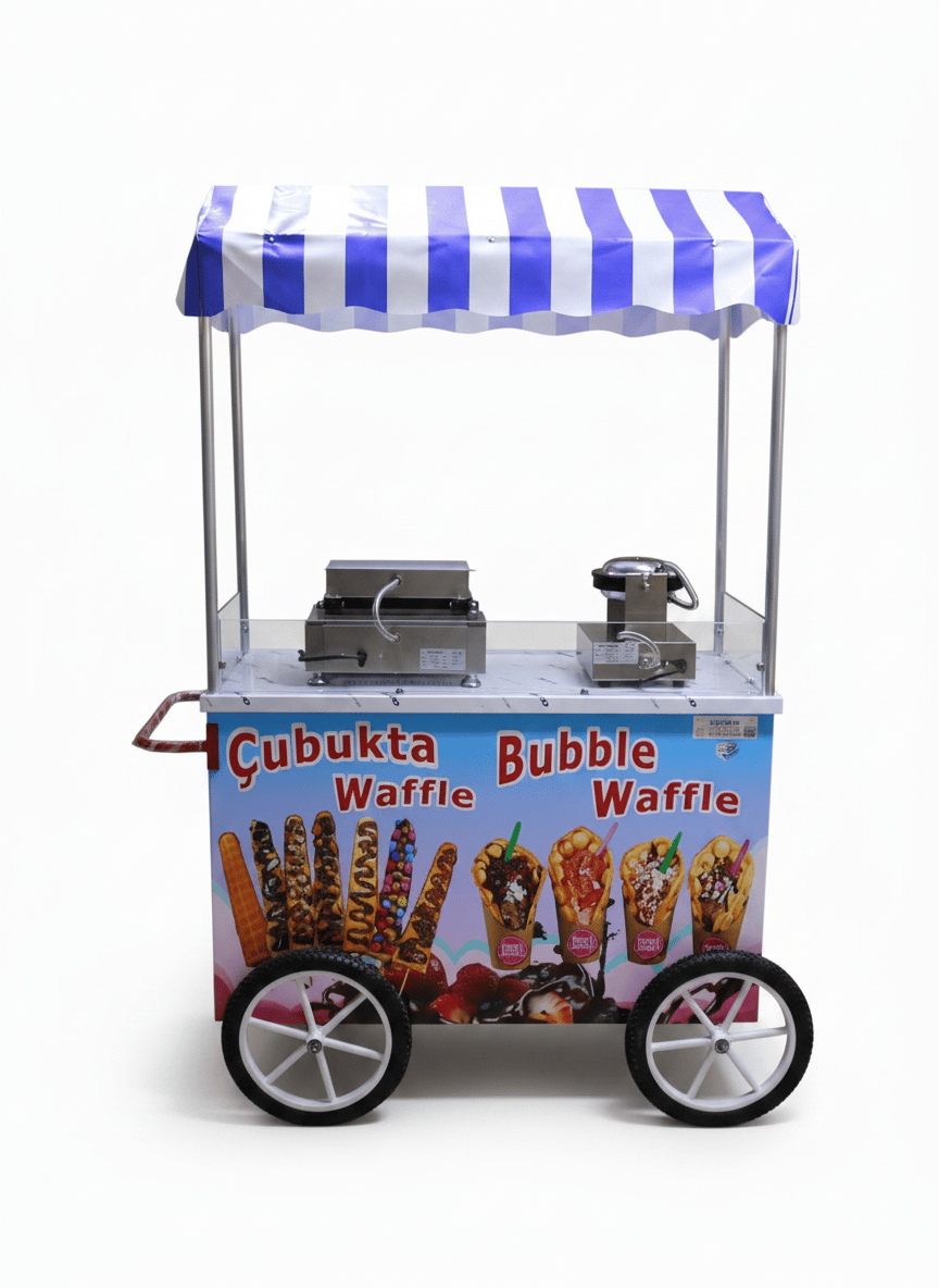 Çubukta Waffle Ve Bubble Waffle Arabası 60x120 (Model Batman)