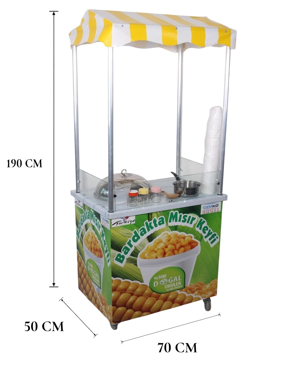 Elektrikli Bardakta Mısır Arabası 50x70 (Model Ataşehir)
