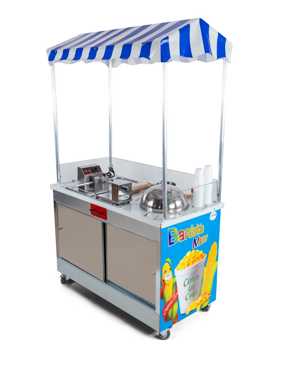 Elektrikli Bardakta Mısır Çubukta Patates Arabası Elektrikli 60x120 (Model Eskişehir)