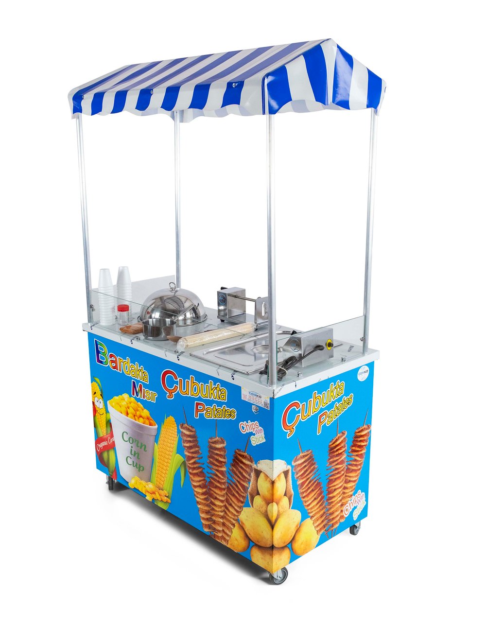 Elektrikli Bardakta Mısır Çubukta Patates Arabası Elektrikli 60x120 (Model Eskişehir)