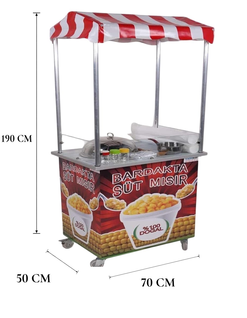 Elektrikli Bardakta Mısır Standı 50x70 (Model Pendik)