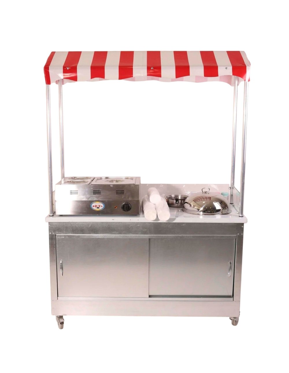 Elektrikli Hotdog Sosisli ve Bardakta Mısır Arabası 60x120 (Model Kırşehir)