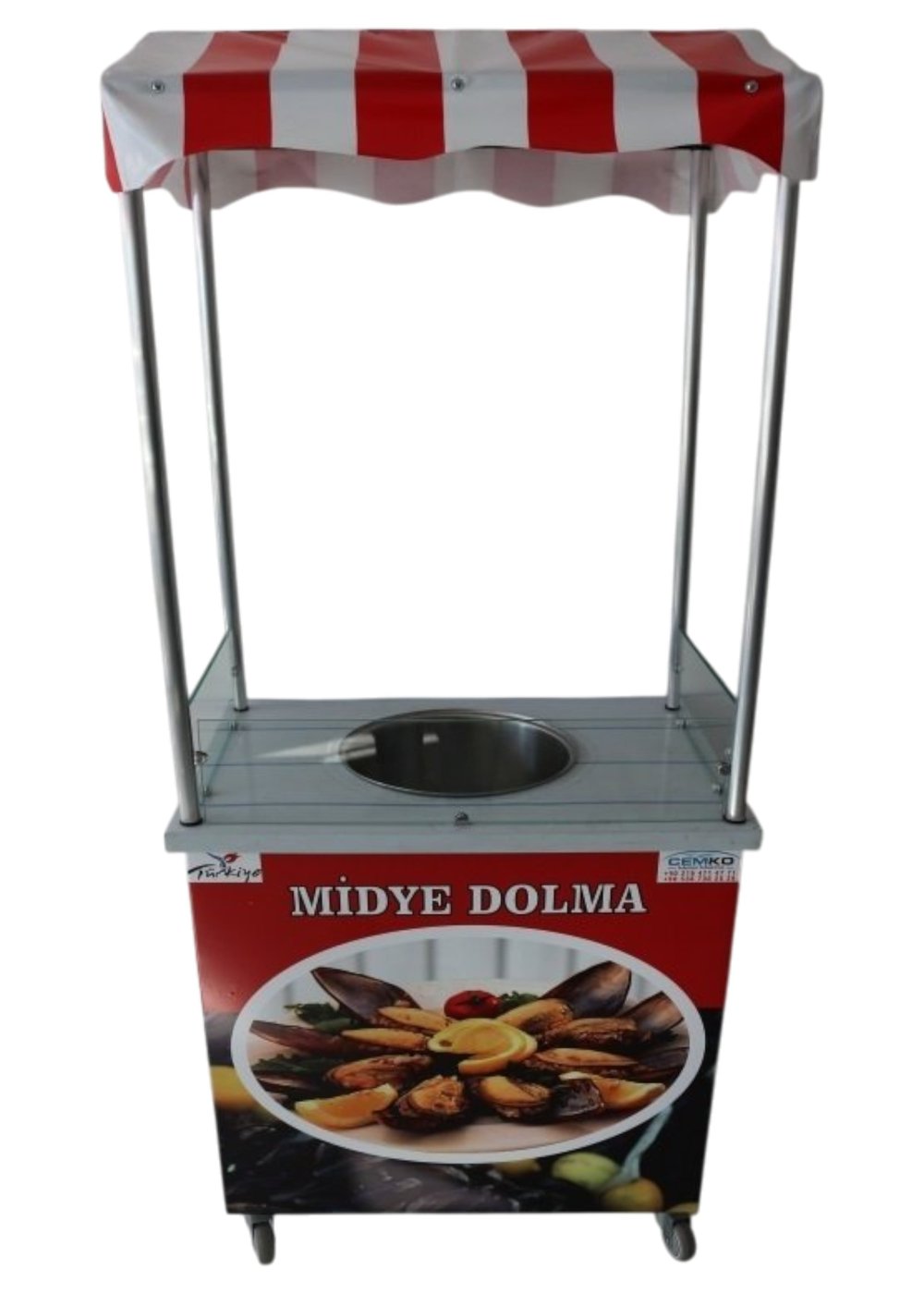 Isıtmalı Midye Dolma Arabası 50x70 (Model İstinye)