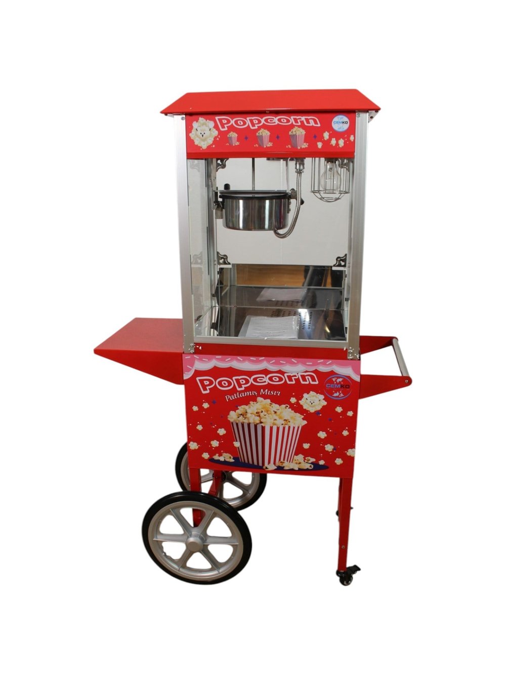 Popcorn Mısır Patlatma Arabası 4 kg Kapasiteli (Model Edremit)