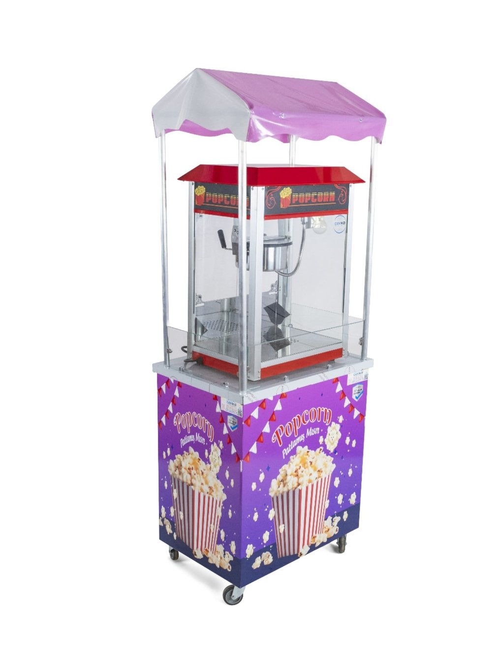 Popcorn Mısır Patlatma Arabası 50x70 (Model Giresun)