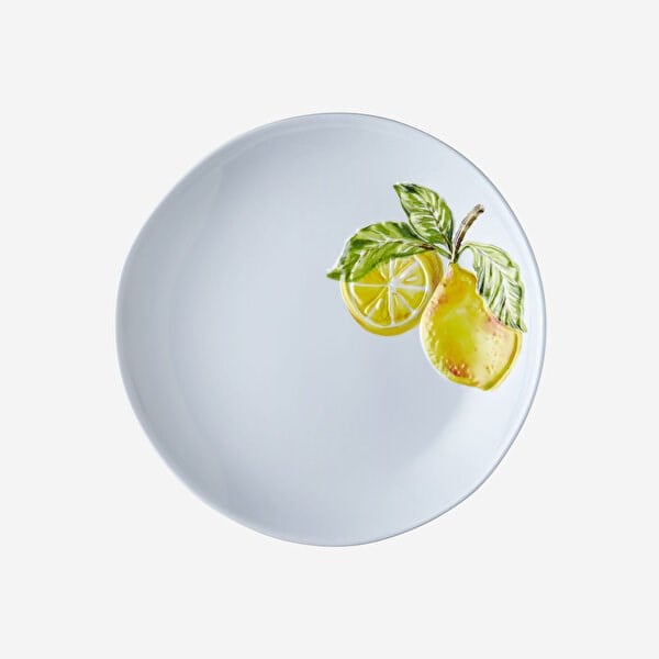 Amalfi Limon Kabartmalı Beyaz Tabak 23 cm