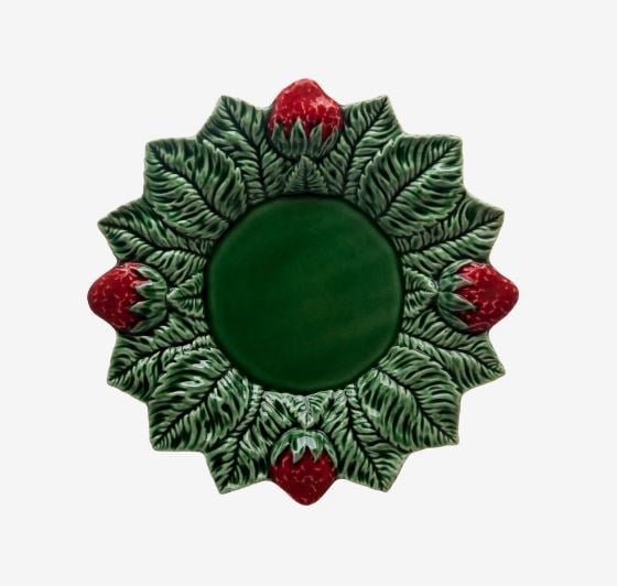 Çilekli Yeşil Tabak 26 cm