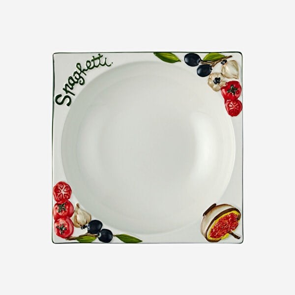 Edelweiss Italy Makarna Tabağı Quadrato 21x21 cm EW841