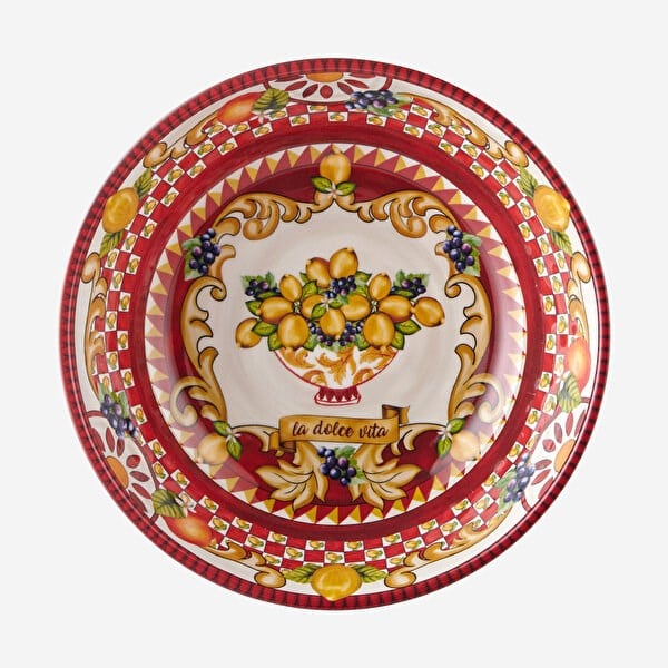 Kırmızı Goblet Desenli Kase 20Cm CAMC2082RD2