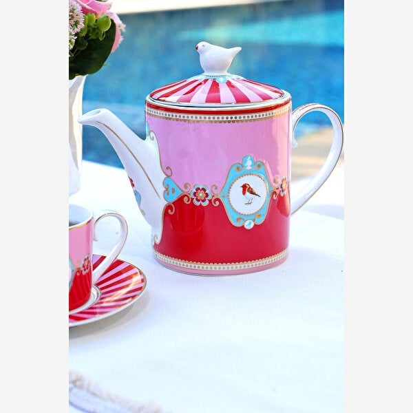 Pip Studio Kırmızı Pembe Porselen Demlik 1300 Ml 51005004