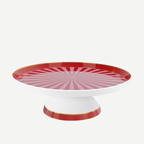 Pip Studio Kırmızı Pembe Porselen Kek Standı 24 Cm 51018114