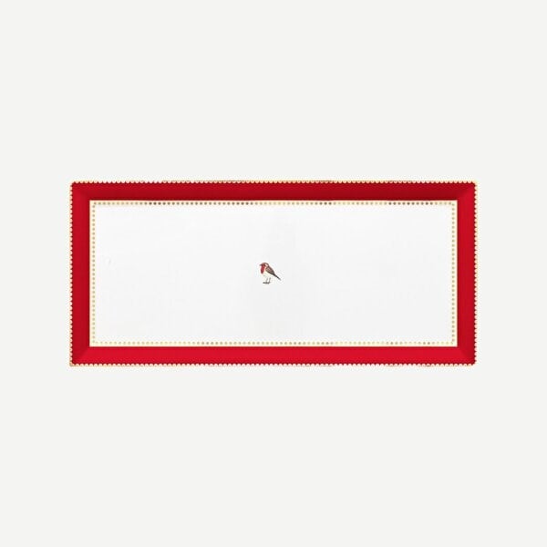 Pip Studio Kırmızı Porselen Servis Tabağı 33,3X15,5 Cm 51018116