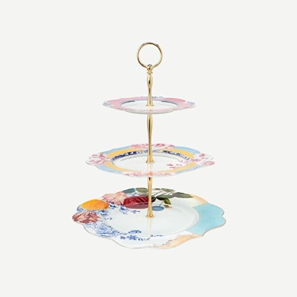 Pip Studio Sarı Pembe Porselen 3 Katlı Servis 28 Cm 51018030