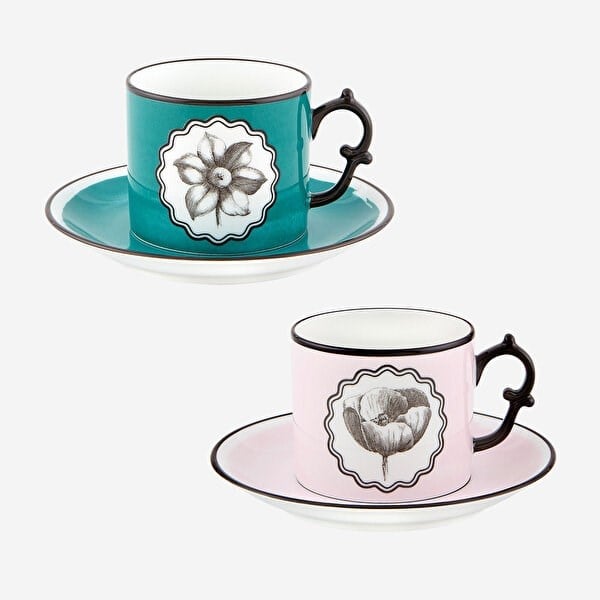 Vista Alegre HERBARIAE İkİli Çay Fincanı Seti Pembe - Turquaz 225 ml 21133531