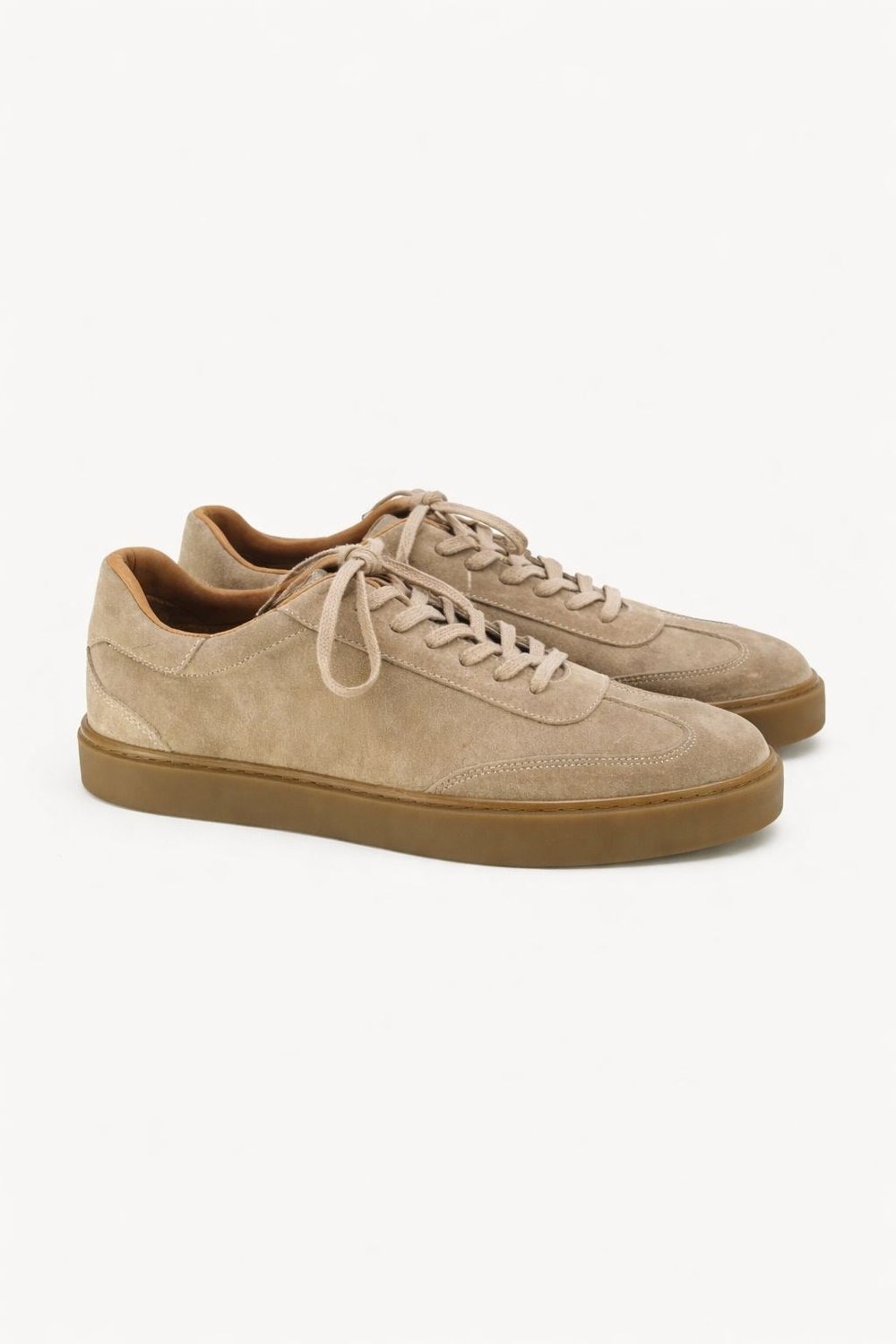 Bruno Erkek Hakiki Deri Süet Sneaker - Bej Günlük Casual Ayakkabı