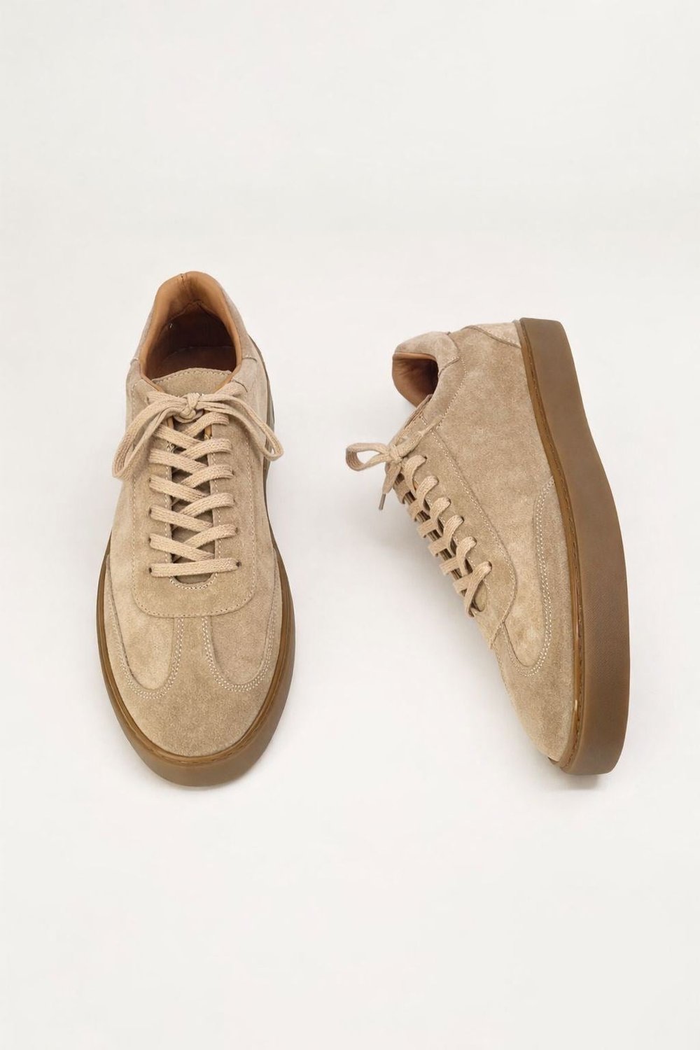 Bruno Erkek Hakiki Deri Süet Sneaker - Bej Günlük Casual Ayakkabı