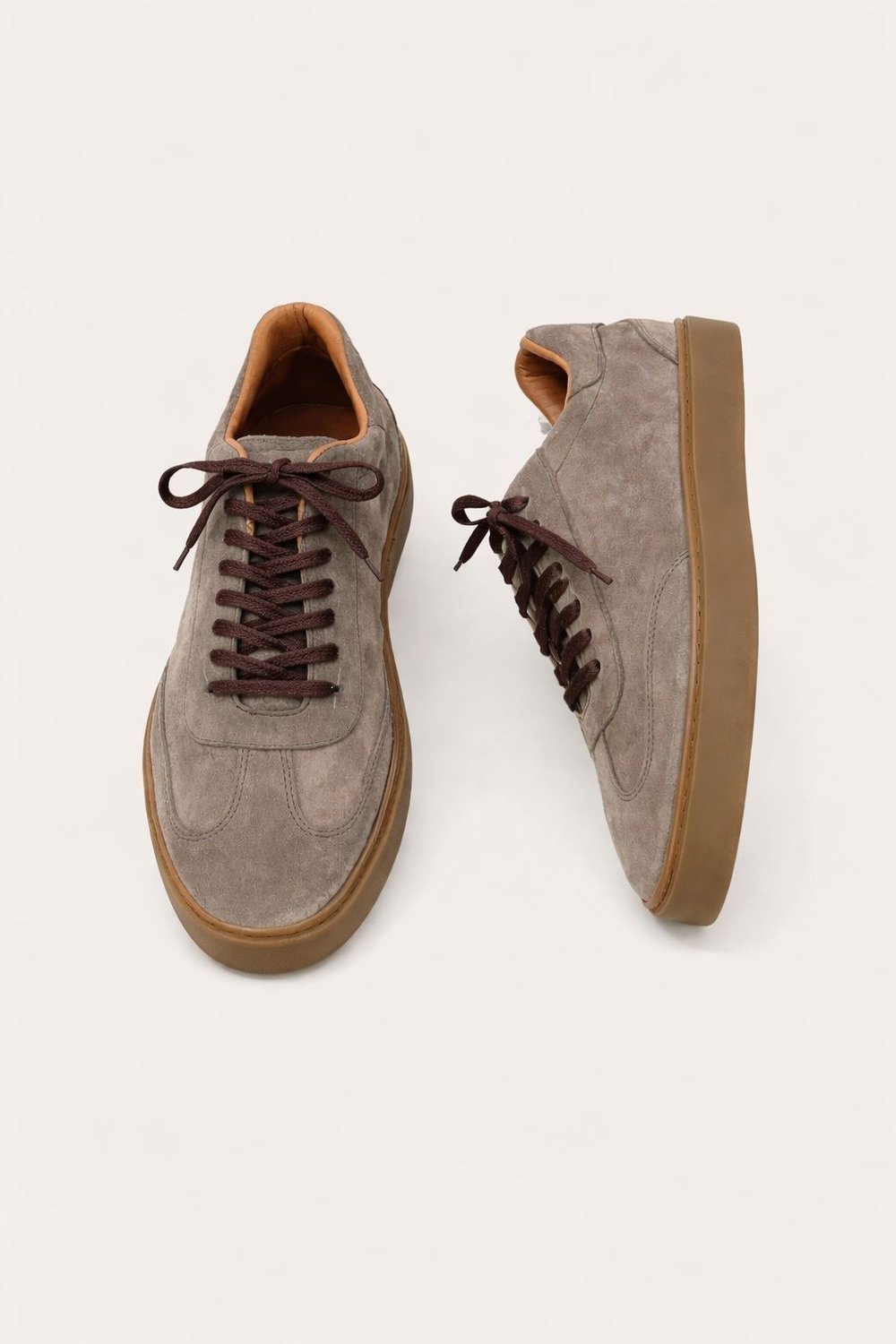 Bruno Erkek Hakiki Deri Süet Sneaker - Vizon Günlük Casual Ayakkabı