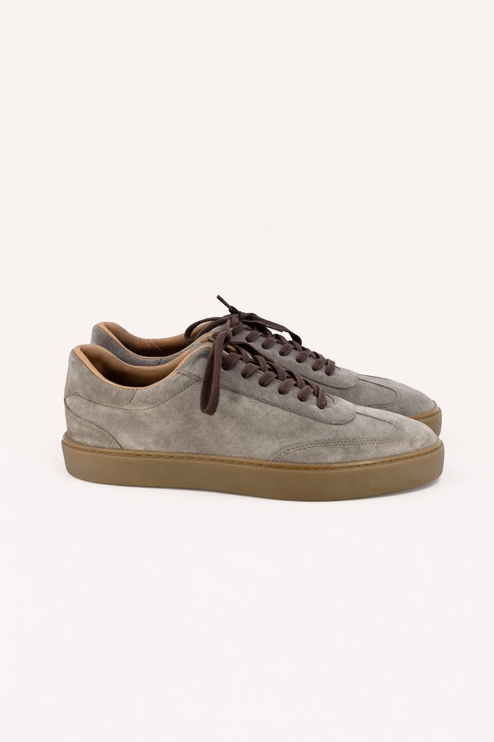 Bruno Erkek Hakiki Deri Süet Sneaker - Vizon Günlük Casual Ayakkabı