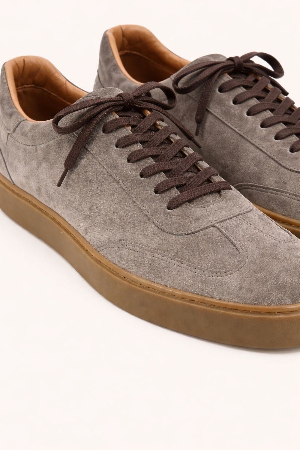 Bruno Erkek Hakiki Deri Süet Sneaker - Vizon Günlük Casual Ayakkabı