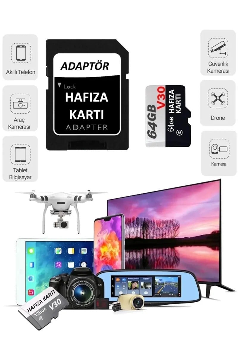 Vivatech 64 GB U3 Hafıza Kartı Faster Transfer Speed Class 10 4k Video Kayıt (V30)