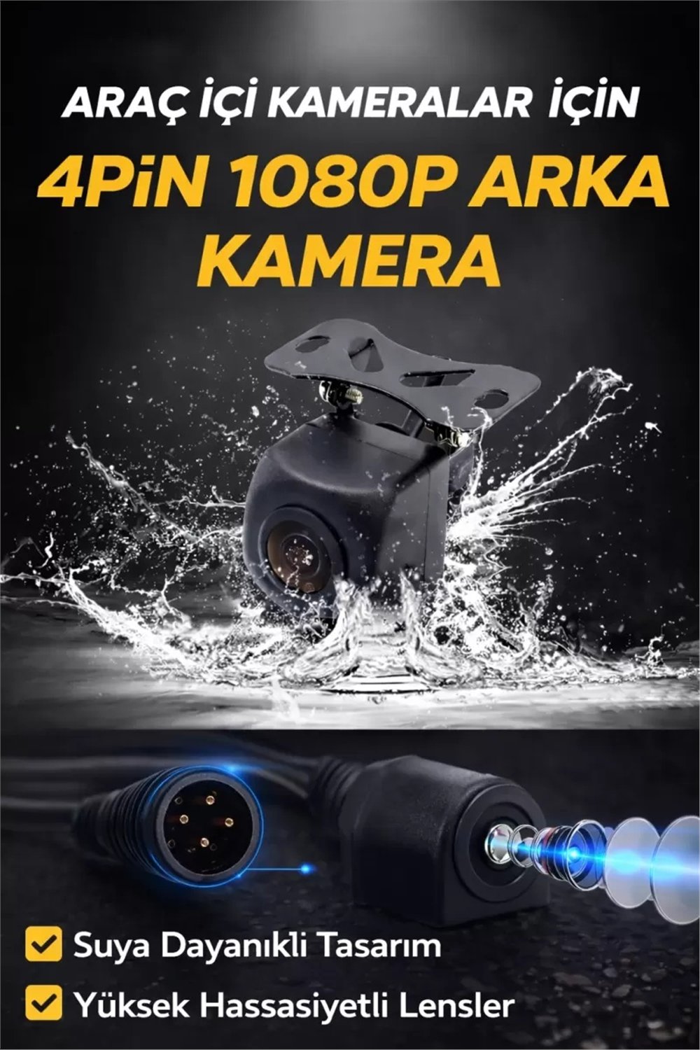 Vivatech Arka İçi Kameralar İçin 4 Pin Arka Görüş Kamerası 1080P FullHD