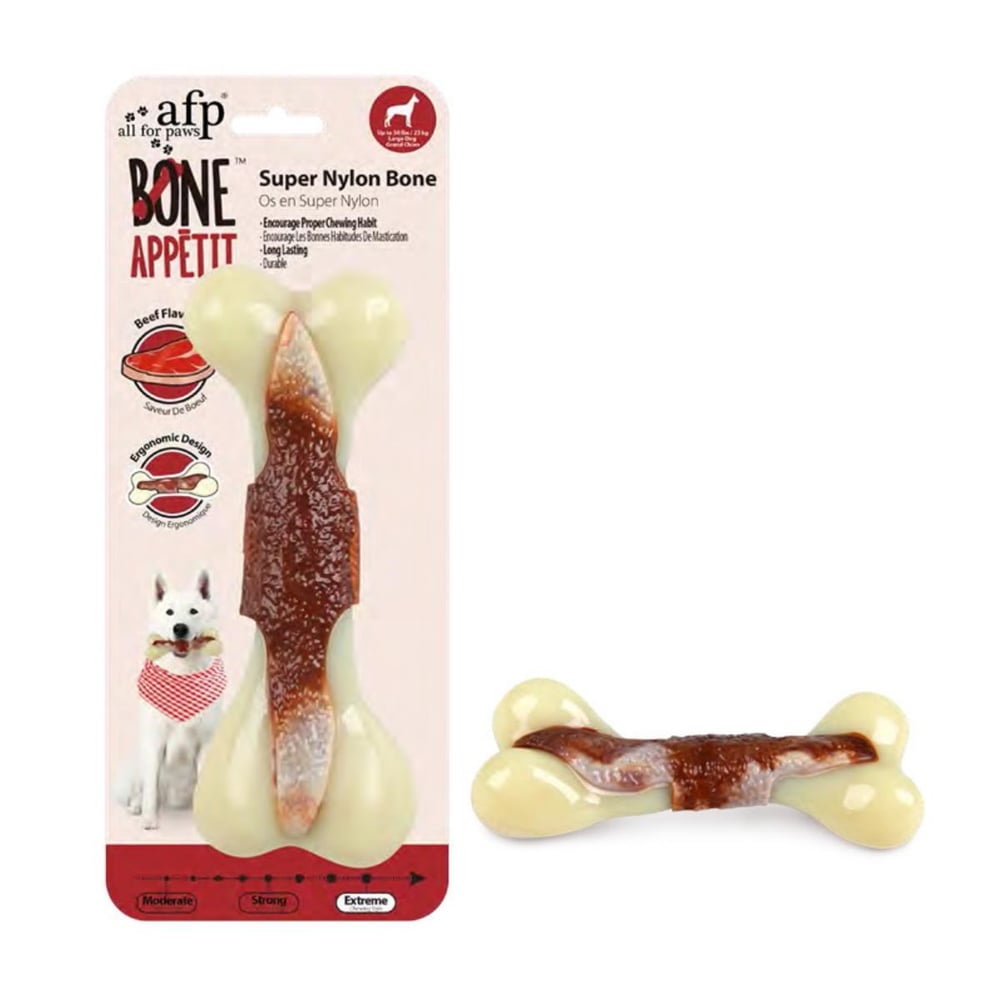 AFP Pastırma Aromalı Kemik Köpek Oyuncağı Medium 15x6x3cm