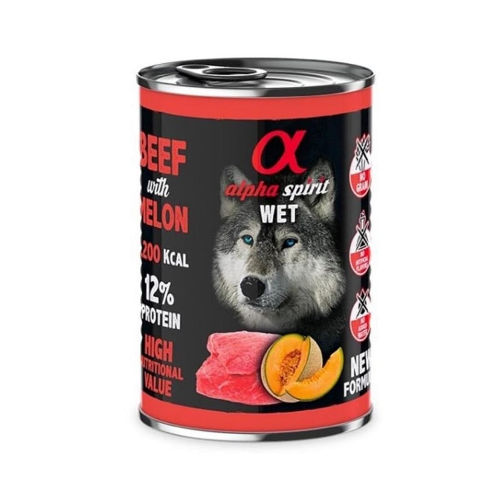 Alpha Spirit Yetişkin Köpek Konservesi Biftekli Kavunlu 400 gr