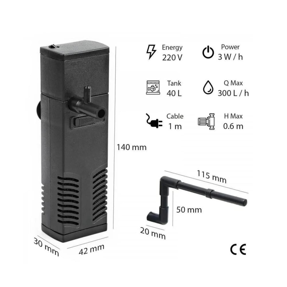 Atlantik 600F Işıklı Akvaryum İç Filtre 