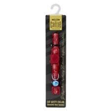 CATTİE DESENLİ KEDİ BOYUN TASMASI KIRMIZI 1X15-25CM