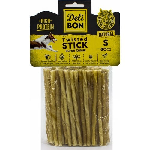 DELİBON DERİ BURGU ÇUBUK İNCE BOY 80Lİ PAKET NATUREL İNCEX80AD.