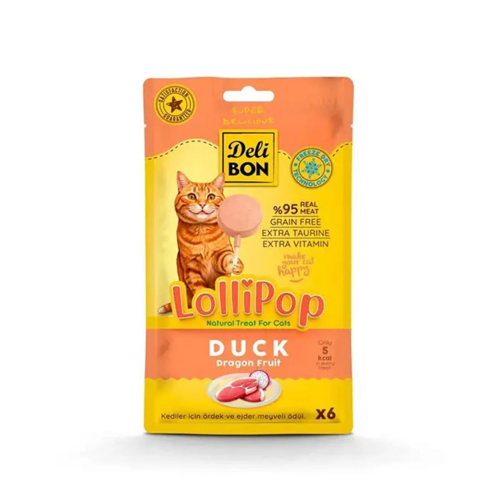 Delibon Ördekli Lolipop Kedi Ödül Maması 6 lı