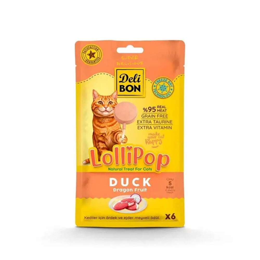 Delibon Ördekli Lolipop Kedi Ödül Maması 6 lı