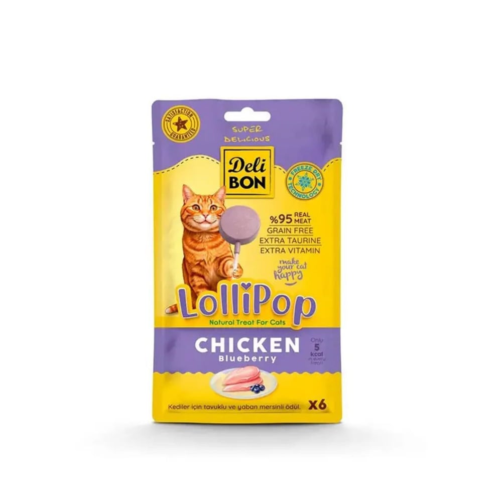 Delibon Tavuklu Lolipop Kedi Ödül Maması 6 lı