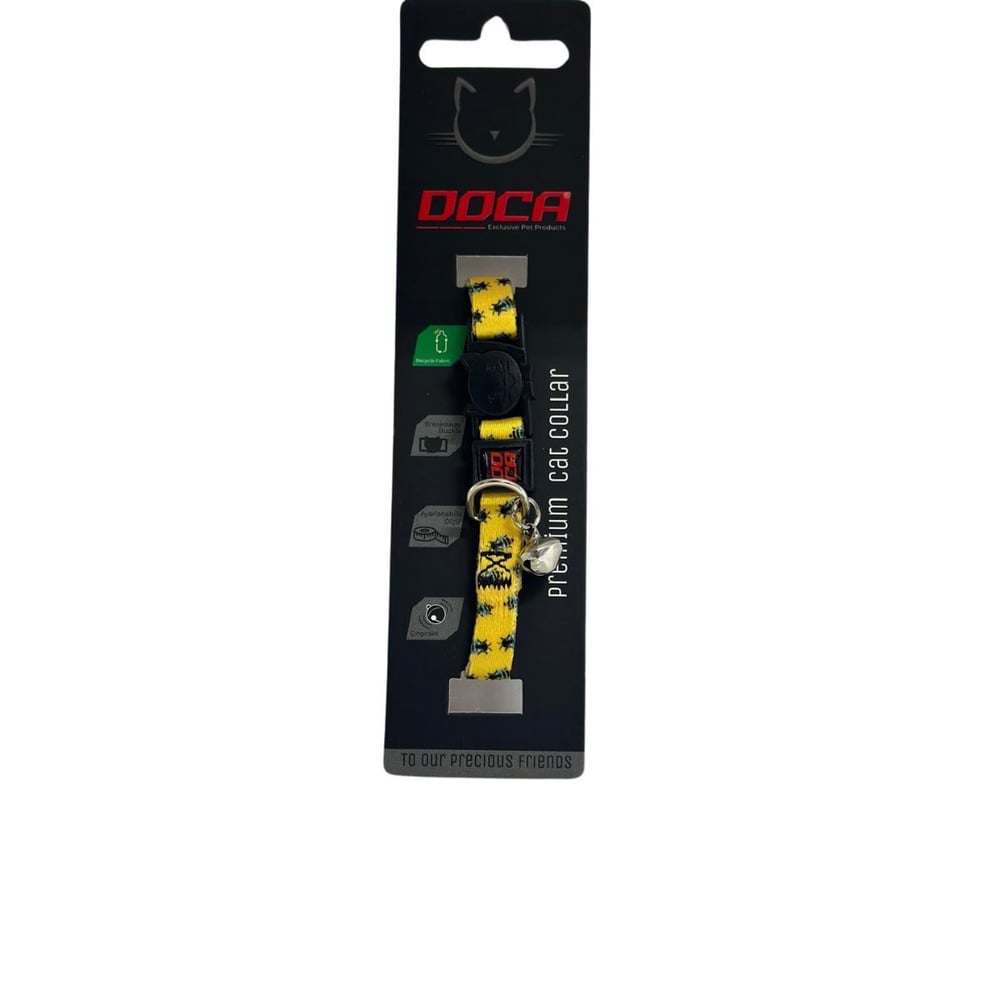Doca Premium Bee Desenli Kedi Boyun Tasması 1,2 x 18-38 Cm