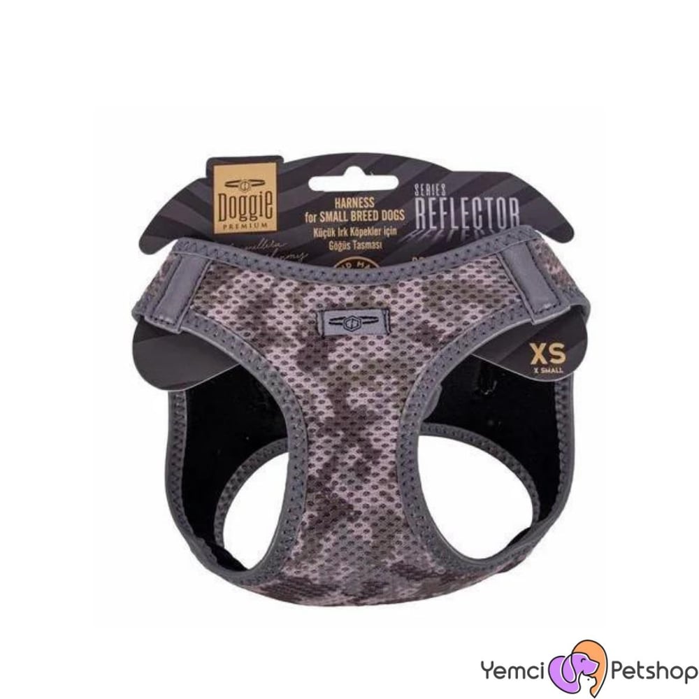 DOGGİE HAVALI DOKUMA REFLEKTÖR SERİSİ KÜÇÜK IRK GÖĞÜS TASMASI KAMUFLAJ 3XS-22-26CM