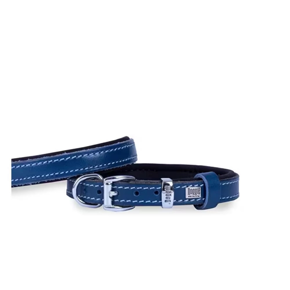 DOGGİE KONFOR DERİ BOYUN TASMASI ROYALMAVİ 2X30-35CM