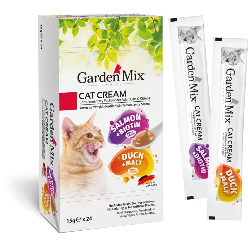 GARDEN MİX KEDİ ÖDÜL KREMASI SOMONLU ÖRDEKLİ XXL 24 X 15 GR