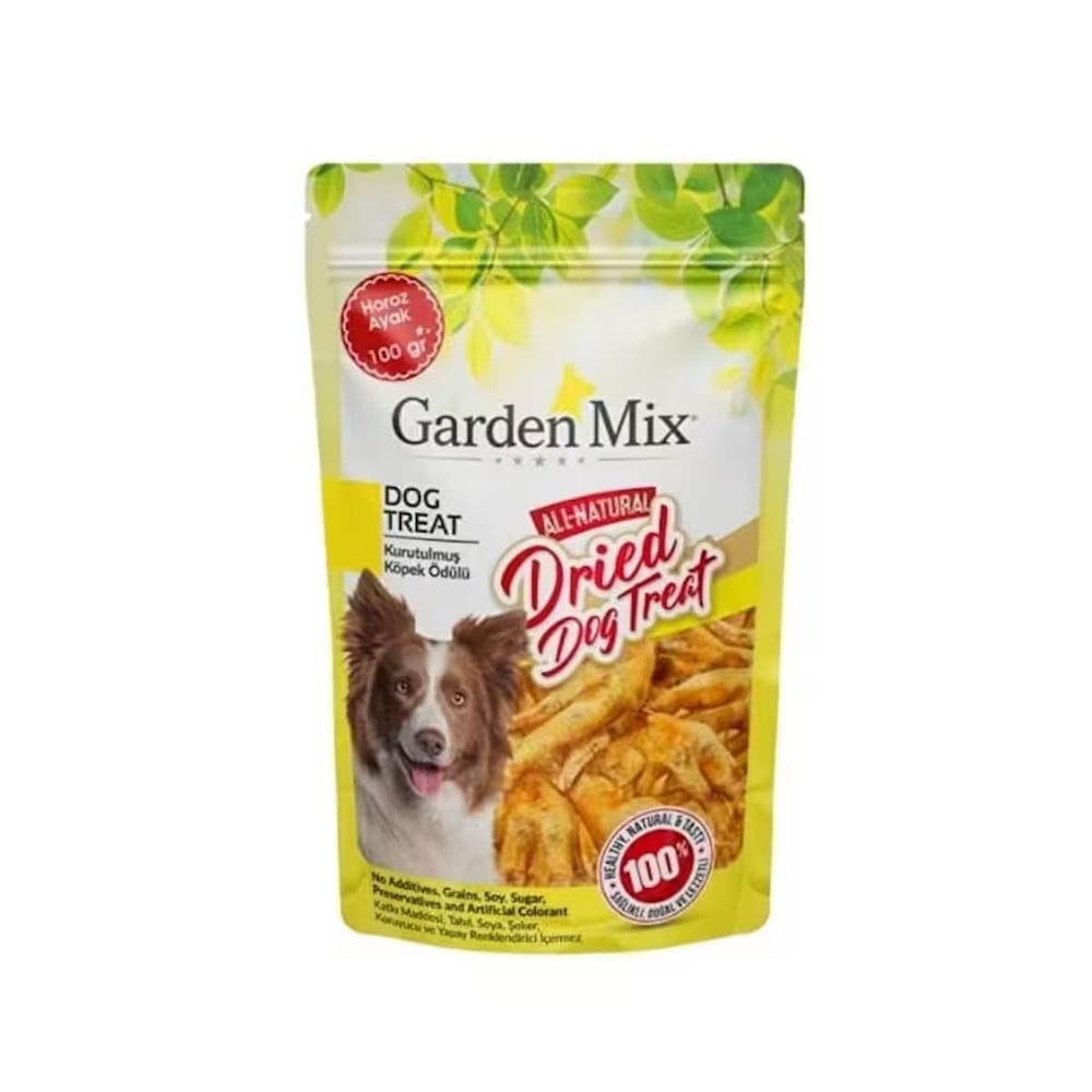 Garden Mix Kurutulmuş Horoz Ayak Köpek Ödül Maması 100 Gr
